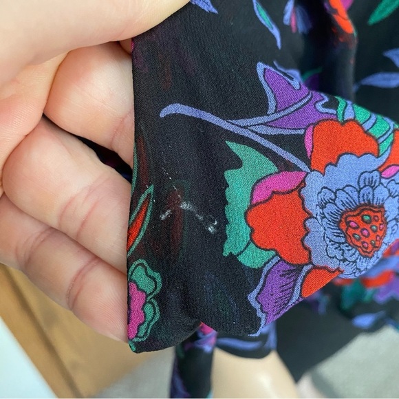 Veronica Beard Cicely Silk Floral Blouse Sheer Balloon Sleeve Size 8 - Picture 13 of 13